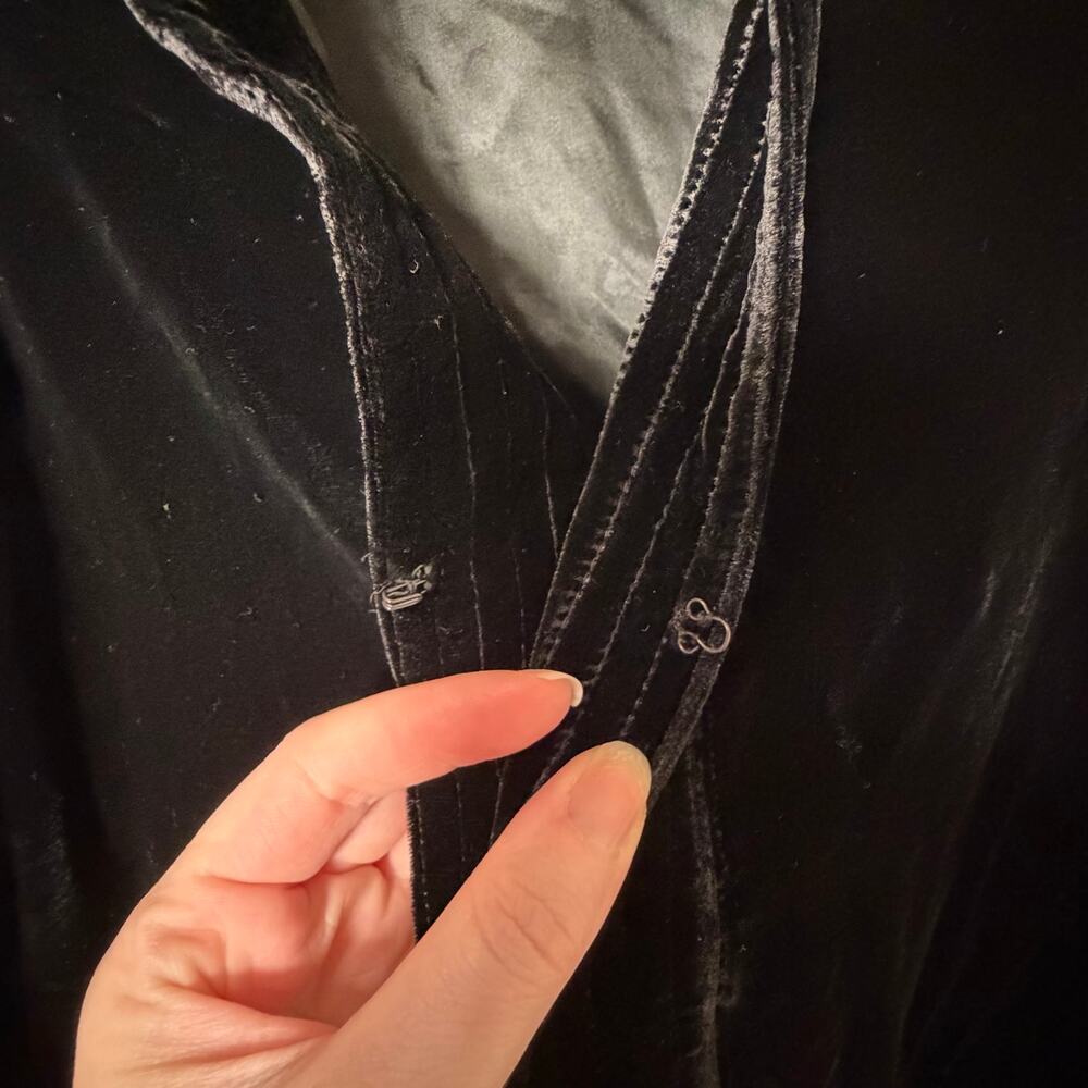 Md Isabella Bird Black Velvet Blazer Jacket Silk Blend Shawl Collar Quiet Luxury - Picture 5 of 6